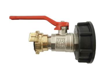 Adapter S60 IBC Kappe Deckel mit Messing Kugelhahn auf GEKA Anschluss